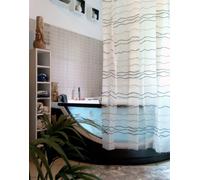 Promo Stripes Black Shower Curtain 180x200cm with incl. DV Rings. 100% PEVA