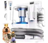 PROMOMO Pet Grooming Kit with 3.4L Oversized Vacuum Suction - 99% Pet Hair Removal - Professional Dog Clippers & Shedding Tools for Cats, Teddy, Poodle, Golden Retrievers (Metallic White)