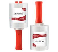 PROMORE Clear Pallet Mini Stretch Wrap 2PACK 127mm x 305m x 20mu Strong Handy Kit with Rolling Handle Heavy Duty Plastic Wrap for Moving Packing Shrink