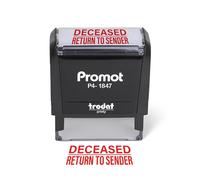 Promot Deceased Return to Sender - Return Address Stamp