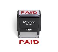 Promot Paid Stamp Self Inking Stamp - Paid Stamp for Office, Accounts Payable Stamp - Rubber Stamps for Retail Use, Red Ink Stamp, Self Inking Stamp for Business Supplies, Paid Stamper