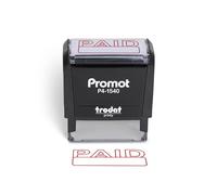 Promot Paid Stamp Self Inking Stamp - Paid Stamp for Office, Accounts Payable Stamp - Rubber Stamps for Retail Use, Red Ink Stamp, Self Inking Stamp for Business Supplies, Paid Stamper