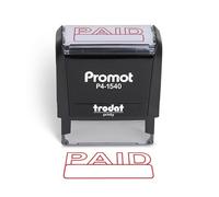 Promot Paid Stamp Self Inking Stamp - Paid Stamp for Office, Accounts Payable Stamp - Rubber Stamps for Retail Use, Red Ink Stamp, Self Inking Stamp for Business Supplies, Paid Stamper