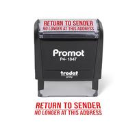 Promot Return to Sender No Longer at This Address - Return Address Stamp | Clear, Easy-to-Read Imprint, Speeds Up Mail Processing, Crisp & Consistent Impressions, Thousands of Clear Stampings