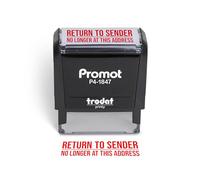 Promot Return to Sender No Longer at This Address - Self Inking Rubber Stamp