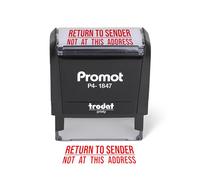 Promot Return to Sender Self Inking Stamp - Return to Sender Stamp Not at This Address - Envelope Stamper, Mail Stamps, Stampers for Office, Business Stamp - Rubber Stamps, Red Ink Stamp for Office