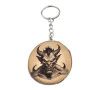 Promotech Evil Devil Handmade Laser Engraved Unique Wooden Key Ring, natural wood, W5L5