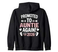 Promoted to Auntie Again 2026 New Niece Reveal Zip Hoodie