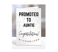 Promoted to Auntie card, gifts for men, women, him, her, female, male, presents for Christmas, new, congratulations, A5-171_15