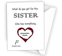Promoted to Auntie Surprise Scratch Reveal Card, You're Going to be an Auntie Hidden Message Pregnancy Announcement Card for Sister