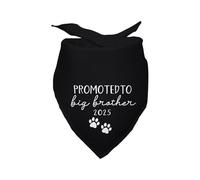 Promoted to Big Brother 2025 Black Pet Dog Bandanas Triangle Scarf Bandanas Bibs Birthday Party Props Gender Revealing Photo Props Accessories for Pet Dog Lovers Gifts