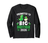 Promoted to Big Brother 2026 Dinosaur T-Rex Boys Kids Long Sleeve T-Shirt