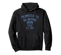 Promoted To Big Brother Est. 2026 with Baby Feet Graphic Pullover Hoodie