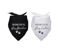 Promoted to Big Brother Sister Pregnancy Announcement Dog Bandana Gender Reveal Baby Announcement Photo Props Accessories for Pet Dog Lovers Gifts Pack of 2
