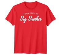 Promoted to Big Brother T-Shirt | Pregnancy Announcement Shirt | Gender Reveal Outfit | Sibling Gift Mens Tee S Red