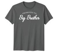 Promoted to Big Brother T-Shirt | Pregnancy Announcement Shirt | Gender Reveal Outfit | Sibling Gift Mens Tee S Light Graphite