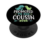 Promoted To Big Cousin 2026 Funny Dinosaur Baby Shower PopSockets Adhesive PopGrip