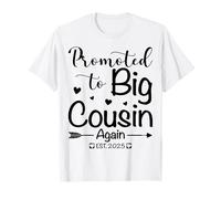 Promoted To Big Cousin Again 2025 Baby Announcement Gifts T-Shirt