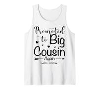 Promoted to Big Cousin Again 2026 Baby Announcement Gifts Tank Top