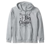 Promoted To Big Cousin Again 2026 Baby Announcement Gifts Zip Hoodie