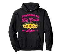 Promoted to Big Cousin Again Sunflower Baby Announcement Pullover Hoodie