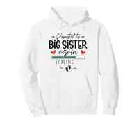Promoted to Big Sister Again 3rd Baby Announcement Siblings Pullover Hoodie