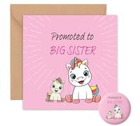 Promoted to Big Sister Badge Card Gifts - For Little Girls - From New Baby - Im Going to be a Big Sister - New Baby Baby Shower Congratulations Pregnancy Announcement - 59mm