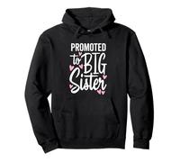 Promoted to Big Sister Family New Baby Love Hearts Graphic Pullover Hoodie