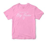 Promoted to Big Sister Girls T Shirt New Baby Kids Tee Pregnancy Announcement Top Sibling, 3-4 Years, Light Pink