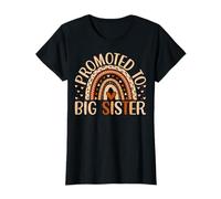 Promoted to Big Sister - Leopard Boho Rainbow Big Sis T-Shirt