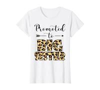 Promoted To Big Sister Pregnancy Announcement Leopard Print T-Shirt
