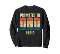 Promoted to Dad Again Retro Fatherhood Sweatshirt
