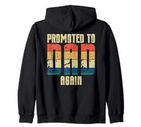 Promoted to Dad Again Retro Fatherhood Zip Hoodie