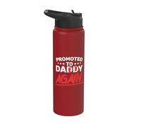 Promoted to Daddy Again - Announce Pregnancy to Husband Stainless Steel Insulated Water Bottle