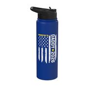 Promoted to Daddy est 2026 Soon to be Dad New Father US Flag Stainless Steel Insulated Water Bottle