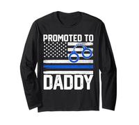 Promoted To Daddy Police Officer Law Enforcement New Dad Cop Long Sleeve T-Shirt