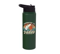 Promoted to Daddy Retro Reveal for Becoming a Dad Stainless Steel Insulated Water Bottle