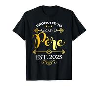 Promoted to Grand-Pere Est 2025 Decor New Grandpa Announce T-Shirt