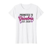 Promoted to Grandma 2026 First Time Pink Leopard New Grandma T-Shirt