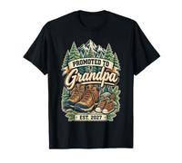 Promoted to Grandpa Est. 2027 Mountain Hiking Boots T-Shirt