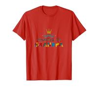 Promoted to Grandpa: Royal Mustache Family Fun T-Shirt, Men, Red, XL