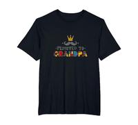 Promoted to Grandpa: Royal Mustache Family Fun T-Shirt, Men's Big and Tall, Black, 2X Tall