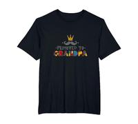 Promoted to Grandpa: Royal Mustache Family Fun T-Shirt, Men's Big and Tall, Black, 4X Tall