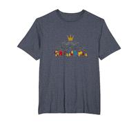 Promoted to Grandpa: Royal Mustache Family Fun T-Shirt, Men's Big and Tall, Heather Blue, 5X Tall