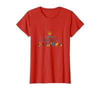 Promoted to Grandpa: Royal Mustache Family Fun T-Shirt, Women, Red, XXL