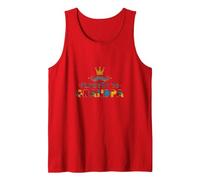Promoted to Grandpa: Royal Mustache Family Fun Tank Top, Men, Red, S