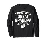 Promoted to Great Grandpa Est 2025 New Baby Announcement Long Sleeve T-Shirt
