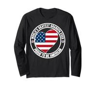 Promoted to Grumpy American Granddad Worlds Okayest Grandpa Long Sleeve T-Shirt