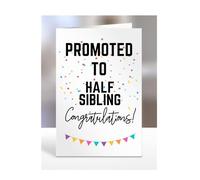 Promoted to Half Sibling card, gifts for men, women, him, her, female, male, presents for Christmas, new, congratulations, A5-171_127
