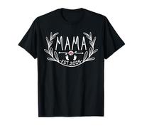 Promoted To Mama 2025 Mom Est 2025 Floral Soon To be Mama T-Shirt